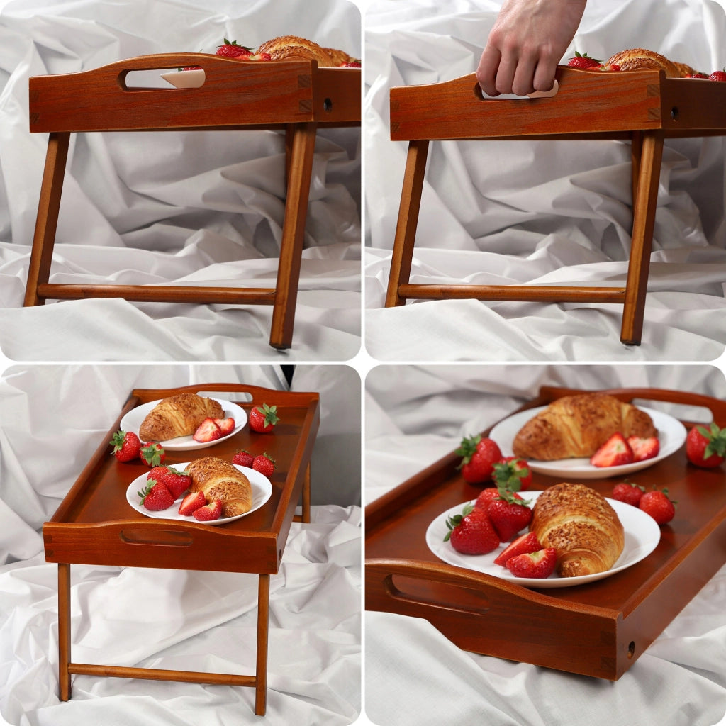 Tavolino da colazione pieghevole in legno KADAX per laptop da letto, vassoio regalo