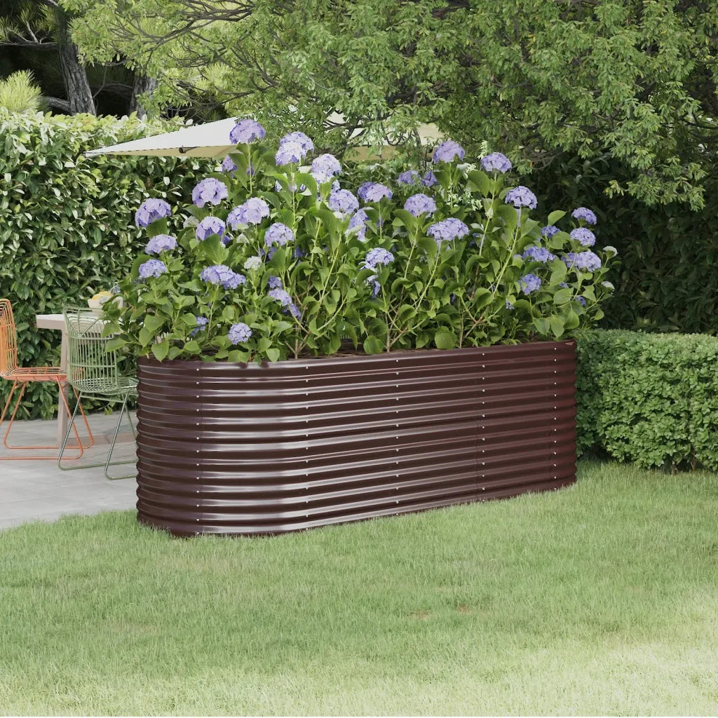 Letto Giardino Acciaio Zincato 224x80x68cm Marrone 318955