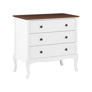 Comò in MDF bianco con gambe cabriole, stile rustico francese shabby chic
