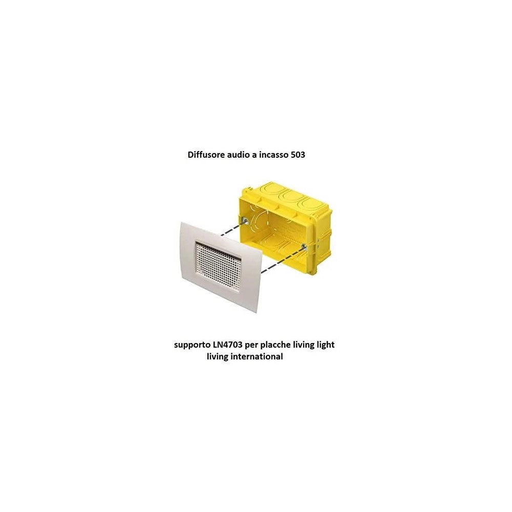 Trade Shop - Cassa Audio Altoparlante Ad Incasso Per Scatola Cassetta 503 Filo Diffusione 25w - Bianco