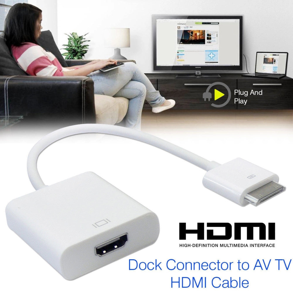 Trade Shop - Adattatore Cavo Dock Hdmi Per Iphone Ipad Schermo Film Mirror Tv Televisione -