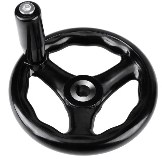 Manubrio a Mano 3-Viti - 125mm/12mm - Alta Qualità Polimero - Adattabile - Per Macchine Fresatrice - Resistente allo Shock - Design Moderno - Manubrio di Regolazione