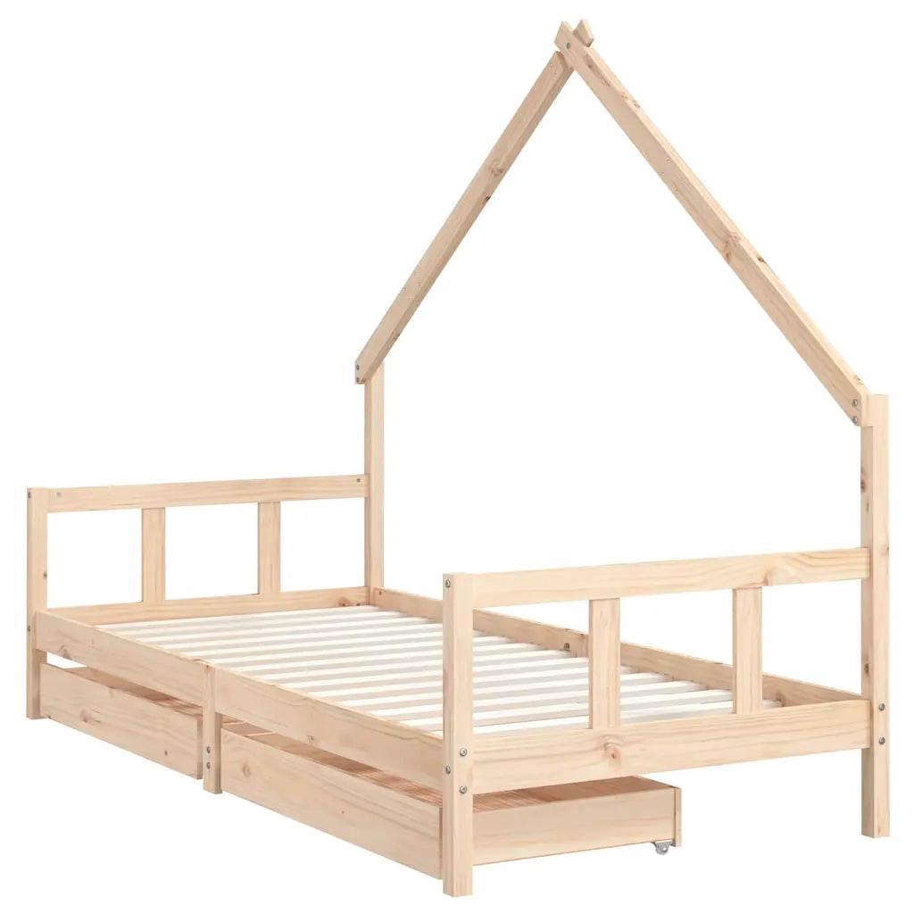 Giroletto per Bambini con Cassetti 90x190cm Legno Massello Pino 834546