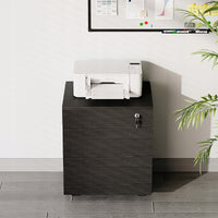 Contenitore da ufficio su ruote con cassetti con serratura, armadio mobile nero