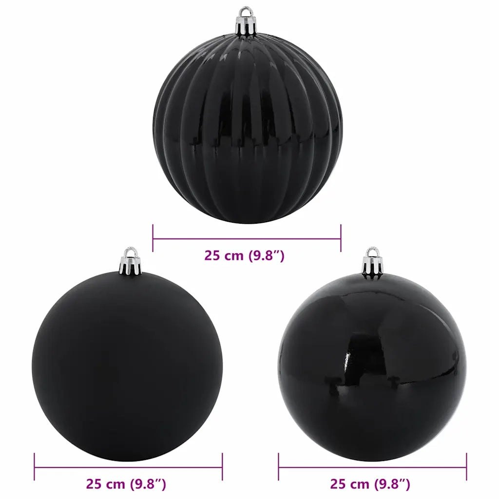 Set di Decorazioni Natalizie XXL 3 pcs Nero Plastica