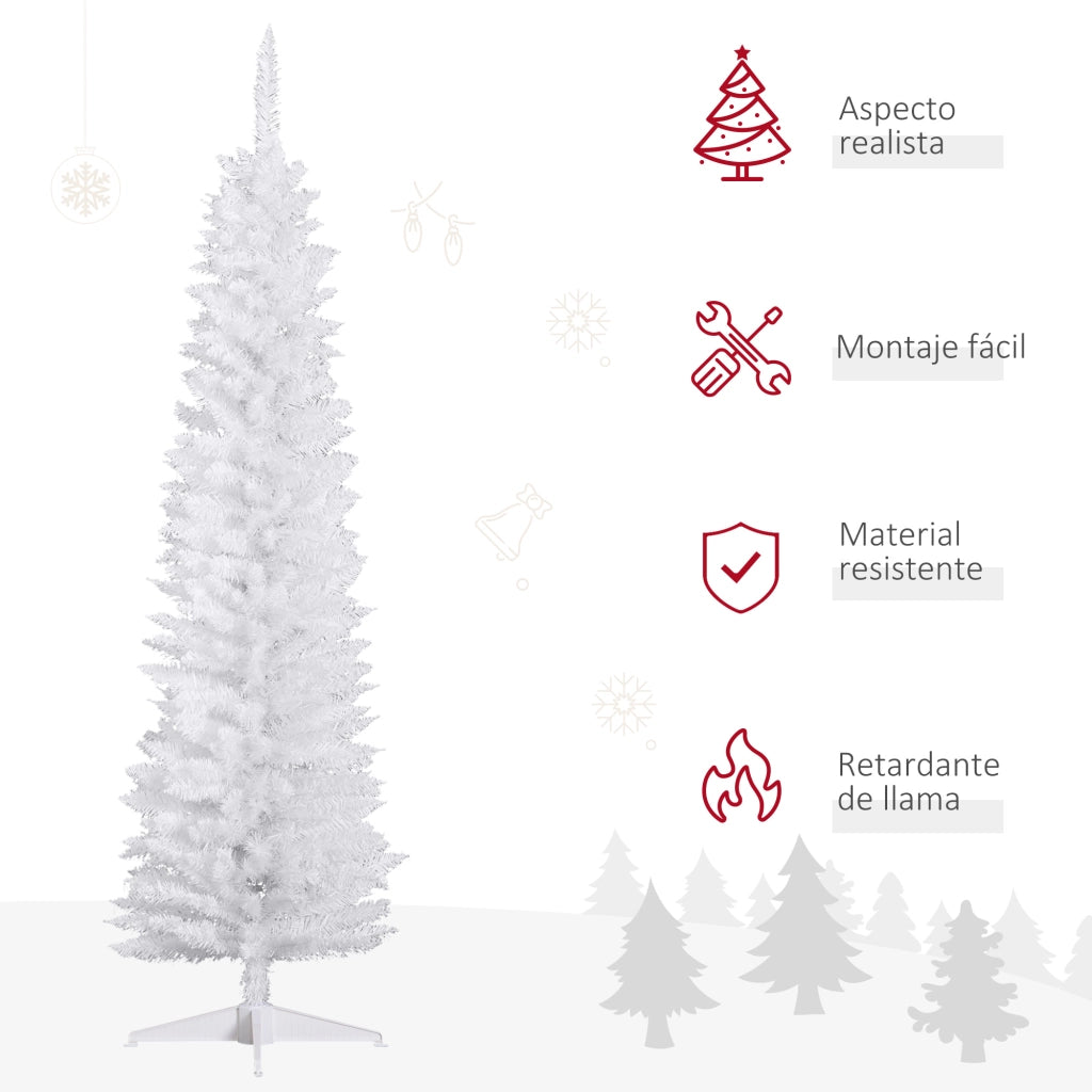 Albero di Natale Artificiale 180 cm con Base ¨C zephmum ¨C Bianco