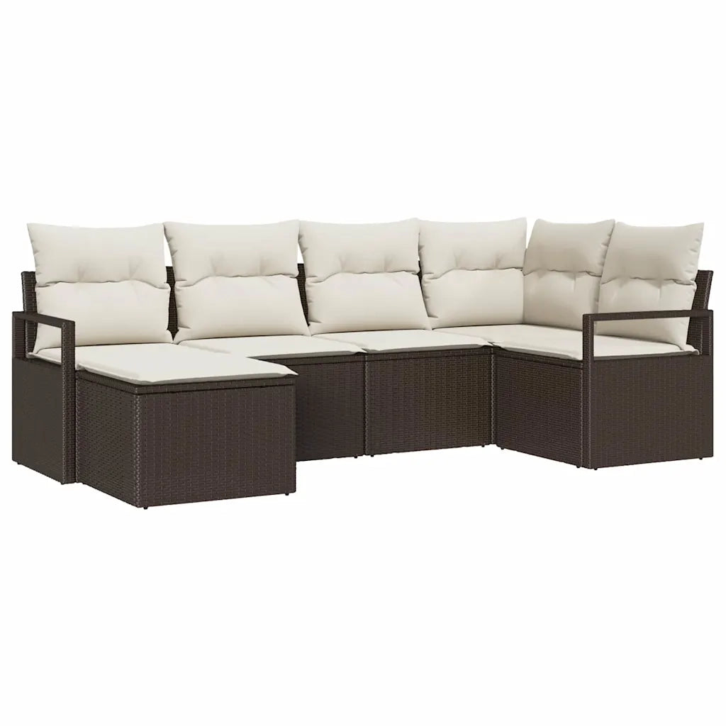 Set di divani 6 pcs Marrone polyrattan 3346448