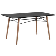 Tavolo da pranzo in legno chiaro piano Nero 140 x 80 cm moderno scandinavo