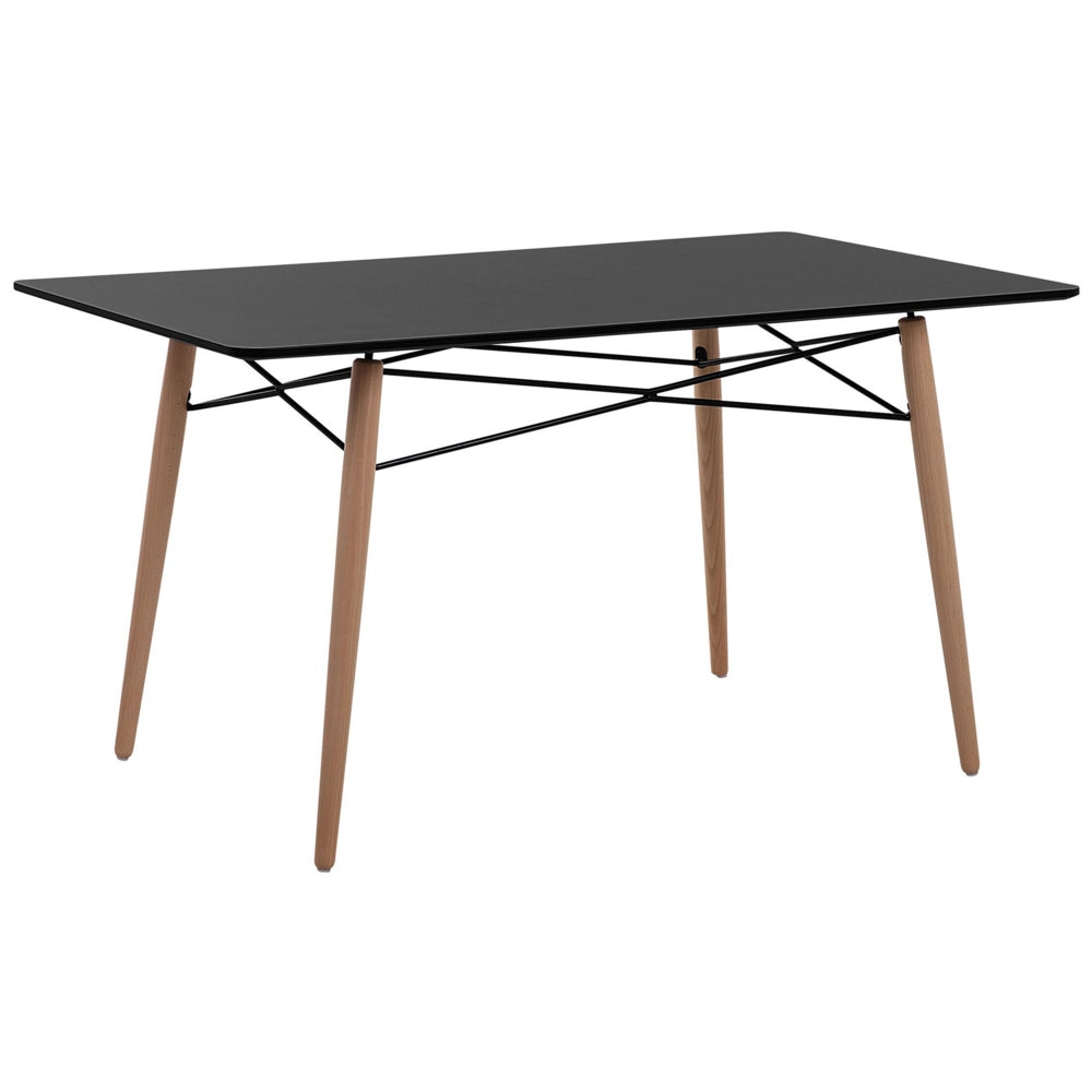 Tavolo da pranzo in legno chiaro piano Nero 140 x 80 cm moderno scandinavo
