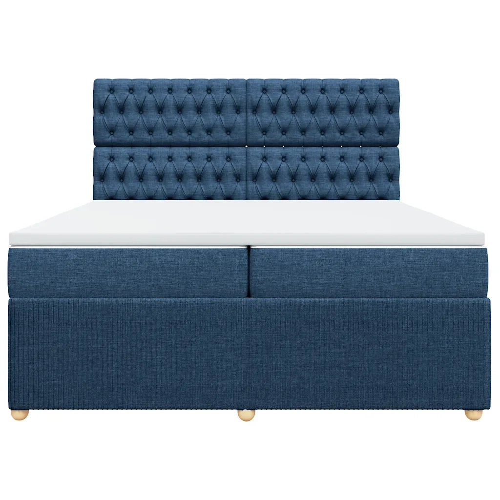 Giroletto a Molle con Materasso Blu 200x200 cm in Tessuto 3294476