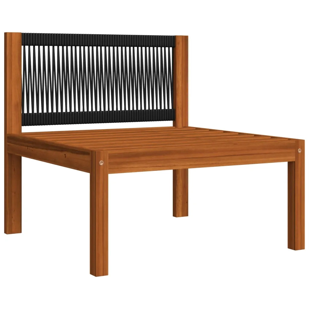 Set da giardino 6 pezzi con cuscini in legno crema, acacia e corda 3057881