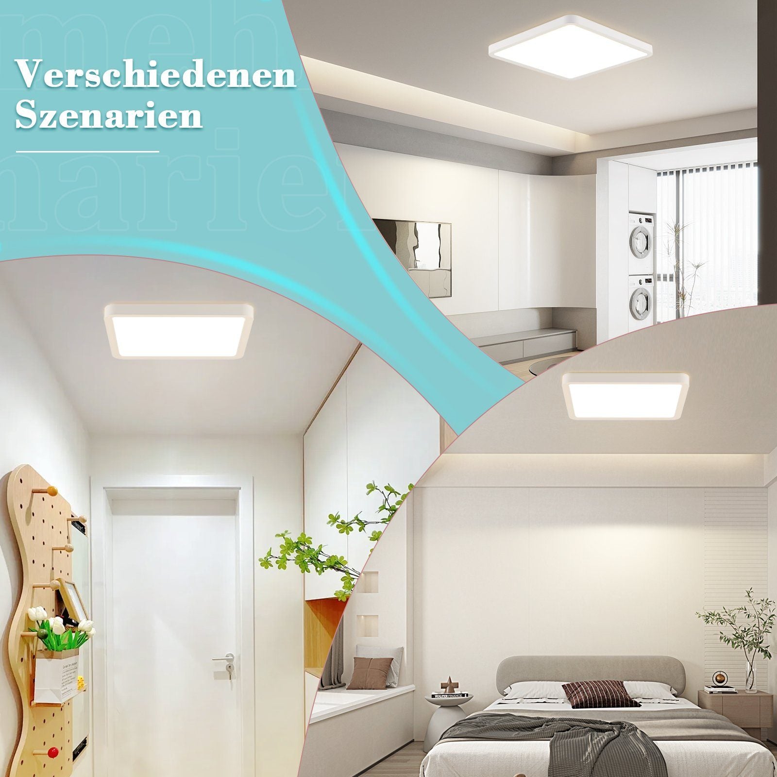 ZMH Lampada da soffitto LED piatta 23cm 18W IP20 bianco neutro per cucina camera letto corridoio