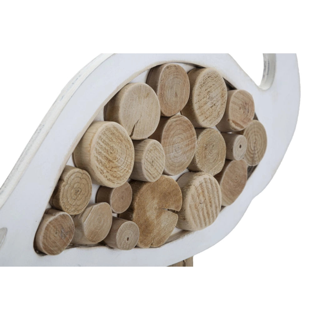 Scultura Fenicottero, Marrone, Legno, 31x9x56 cm