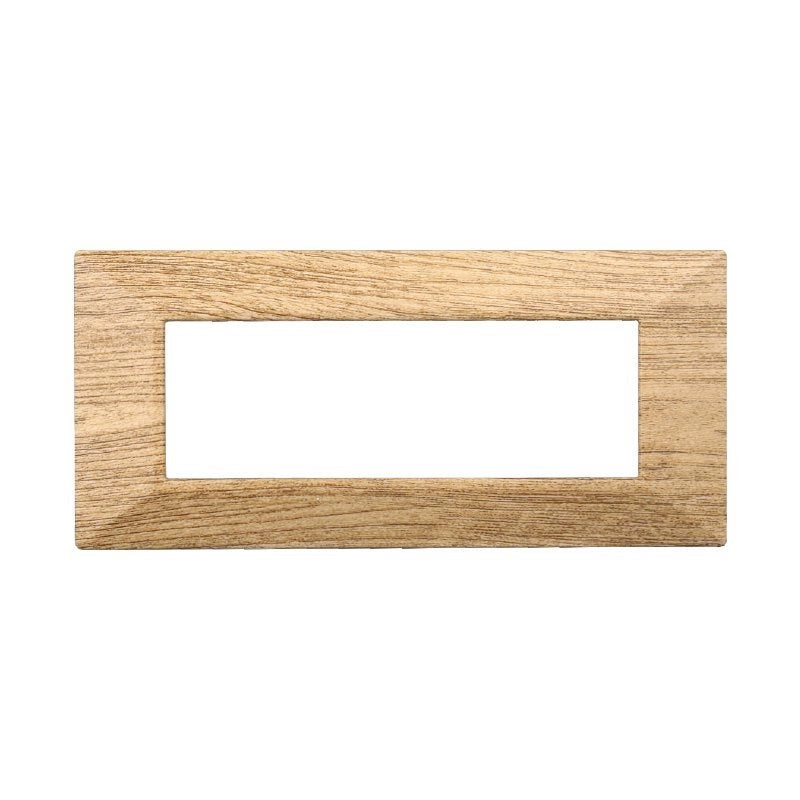 Placca Piramide Serie Moon 6P Colore Legno Scuro Compatibile Con Bticino Axolute