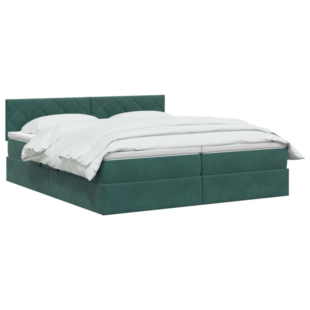 Letto con Contenitore con testiera 2 pz Verde Scuro 3458964