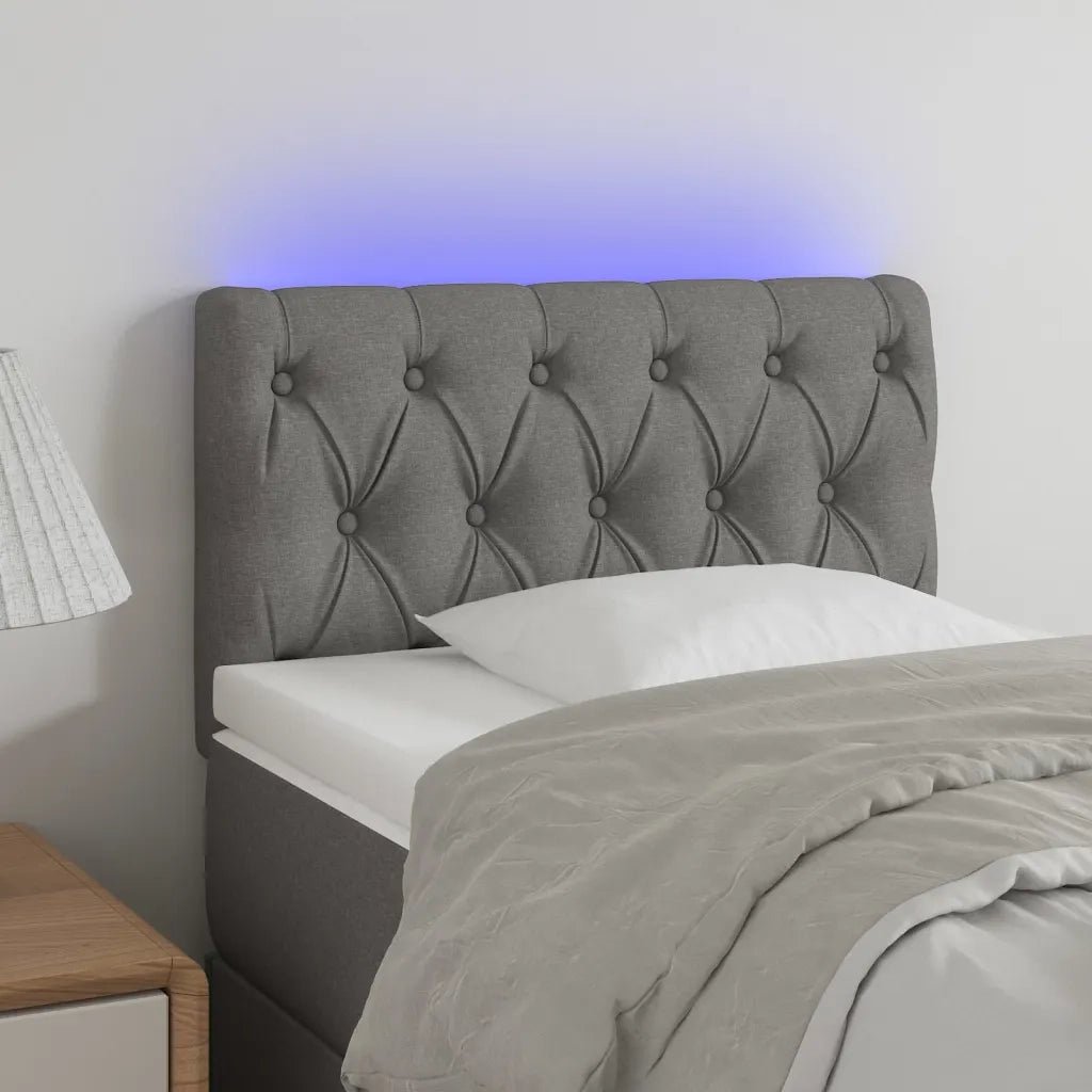 Testiera | Testata a LED Grigio Scuro 80x7x78/88 cm in Tessuto