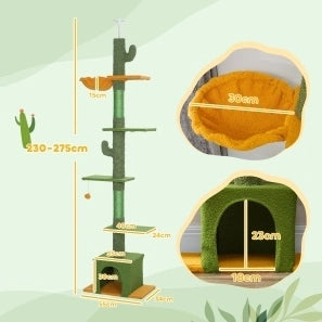 TIRAGRAFFI regolabile 230-275 cm con casetta, amaca e piattaforme Verde