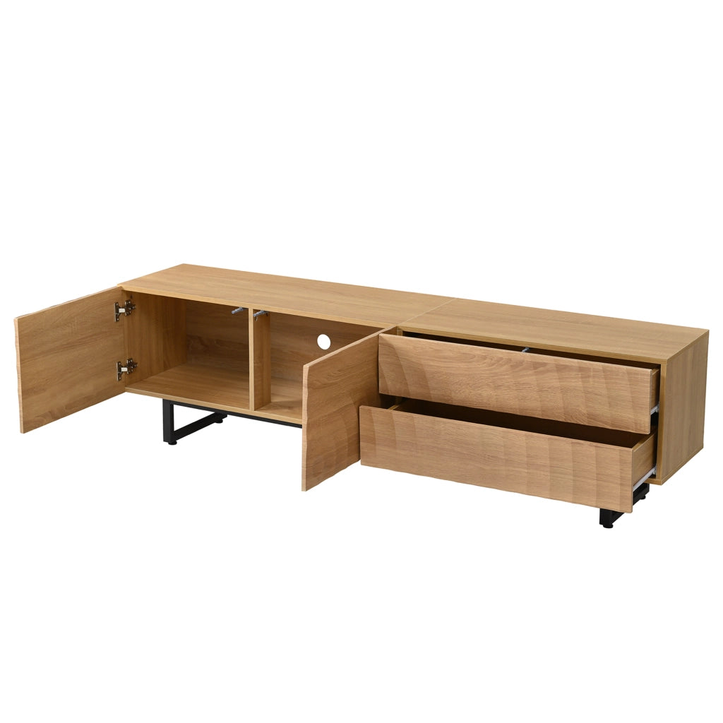 Mobile TV Moderno 180x38x51,5 cm con Design Unico e Texture 3D