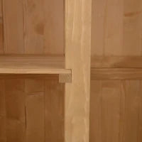 Casetta da Giardino Legno con Porta Doppia, Mensole e Finestre, 127.5x50x164cm