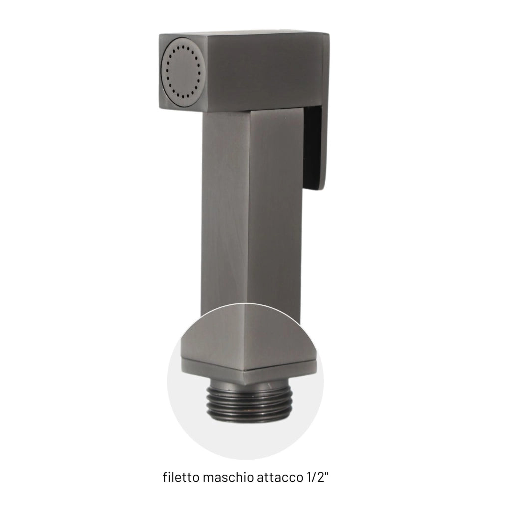 Idroscopino wc doccetta ottone portatile shutoff monogetto con leva ogomondo kit *** finitura- canna di fucile quadro...