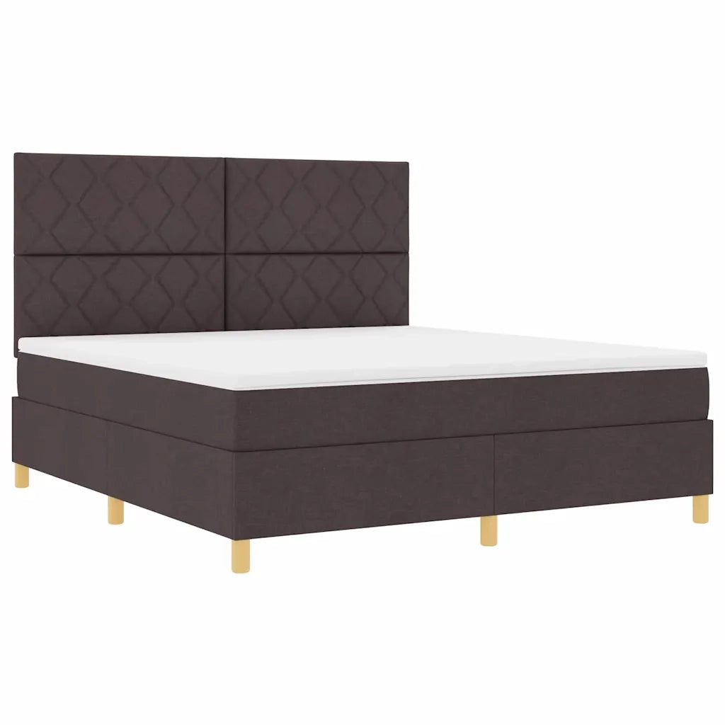 Letto a molle con materasso Marrone Scuro 180 x 200 cm Tessuto 3339717