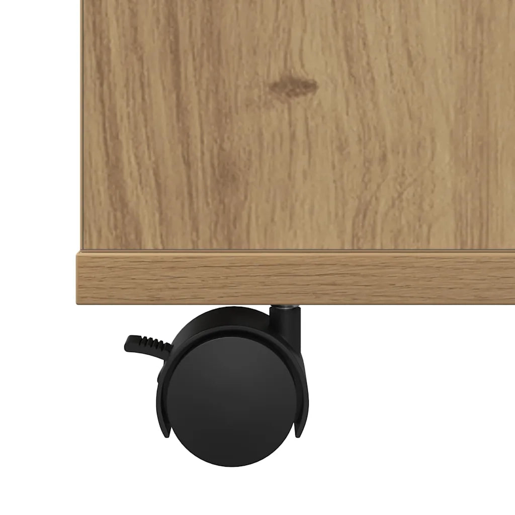 Mobile contenitore da ufficio su ruote 60 x 53 x 72 cm design moderno con rotelle legno di rovere ingegnerizzato realizzato artigianalmente 02_0050904