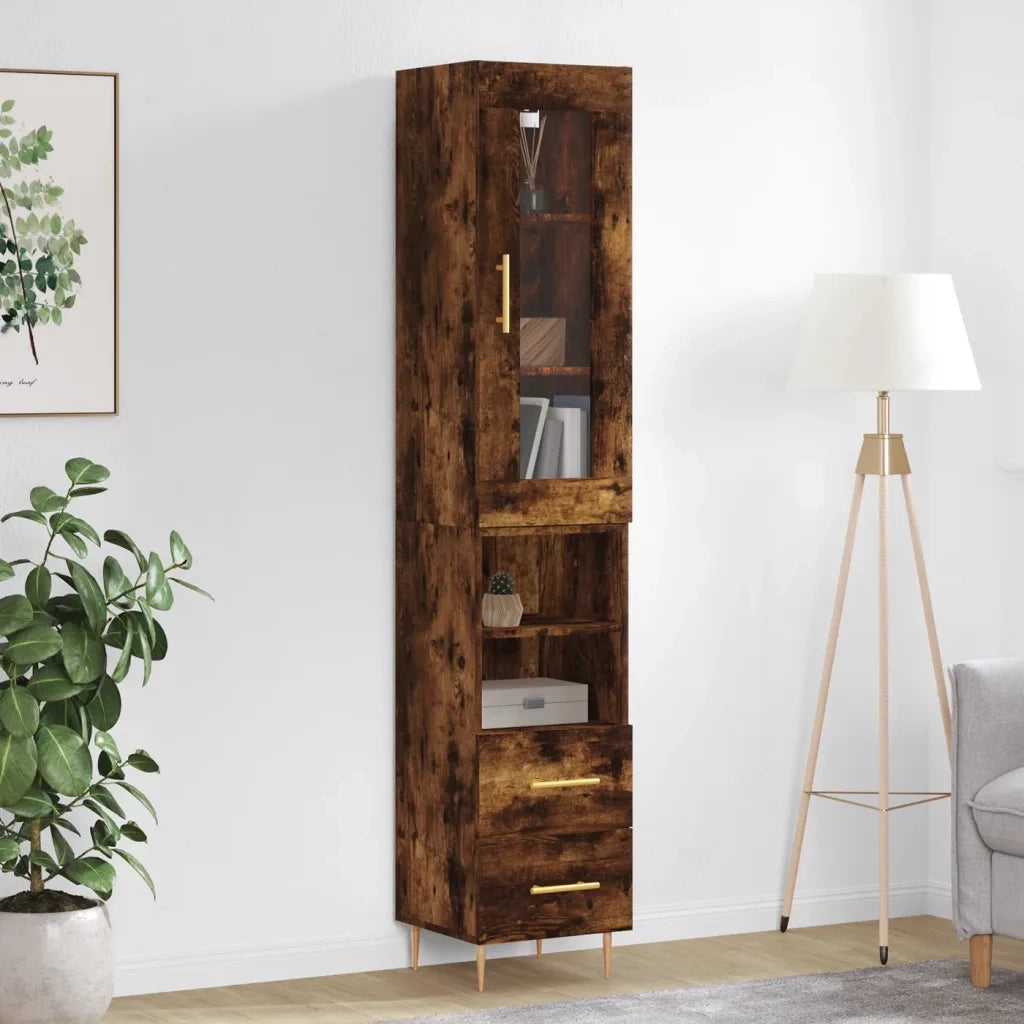 Credenza Rovere Fumo 34,5x34x180 cm in Legno Multistrato 3199294
