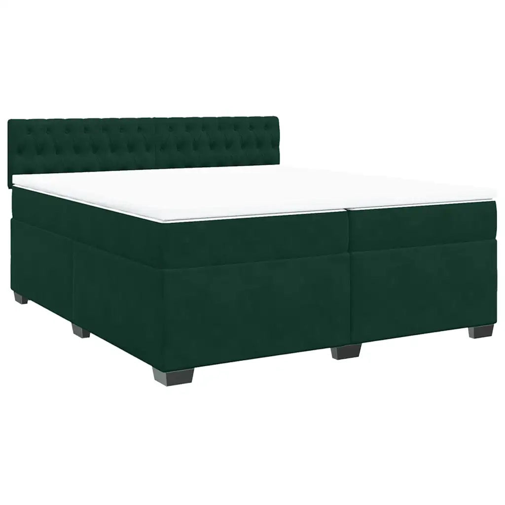 Giroletto a Molle con Materasso Verde Scuro 200x200 cm Velluto 3286411