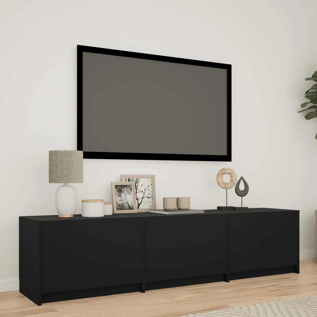 Mobile TV con LED Nero 165 x 34 x 40 cm Legno ingegnerizzato