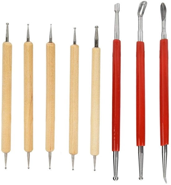 Strumento per lavorazione pelli Professionale Disegno - Attrezzatura per lavorazione pelli - Taglio della pelle - Formatura della pelle - Imbottitura - Manico 7,5 cm - Fusto in acciaio inossidabile
