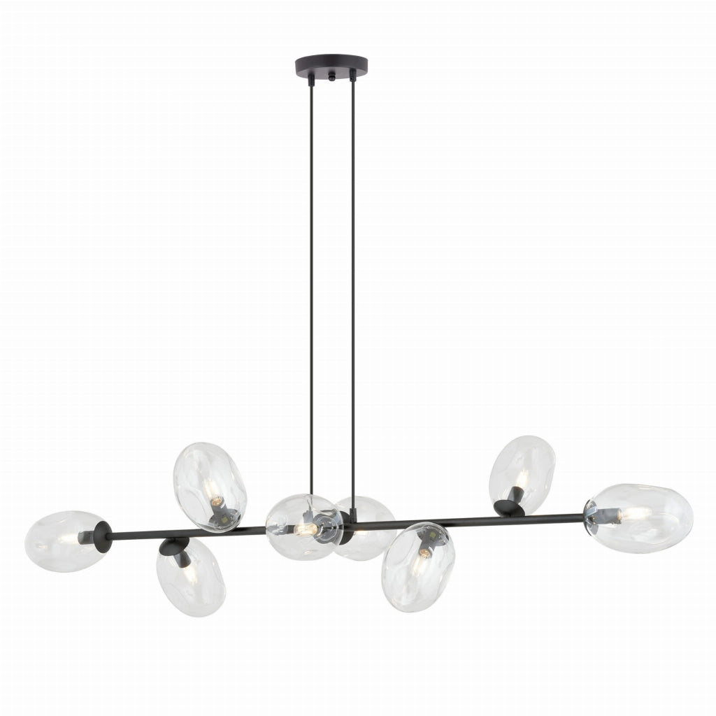 Lampadario Emibig Pandora 8xE14 vetro trasparente nero