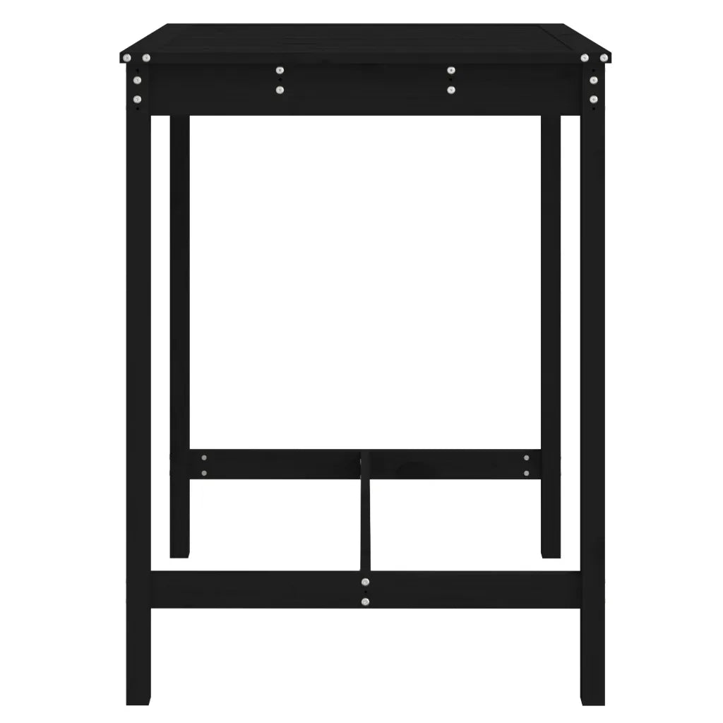 Tavolo da Giardino | Tavolino da esterno Nero 82,5x82,5x110cm Legno Massello di Pino