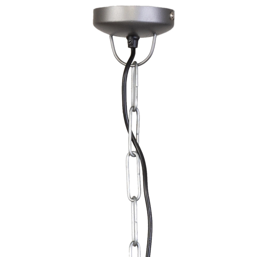 Plafoniera metallo grigio 44x44x51