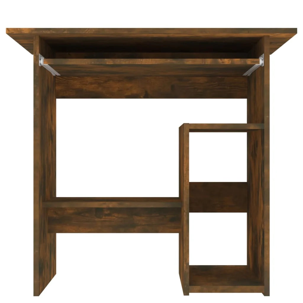 Scrivania da ufficio postazione di lavoro mobile per computer studio rovere affumicato 80 x 45 x 74 cm legno ingegnerizzato marrone 02_0023590