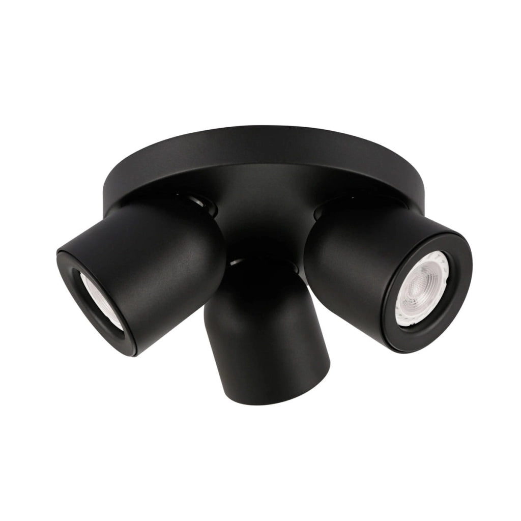 Plafoniera Italux Nuora LED nera 3xGU10 tonda 21,5cm