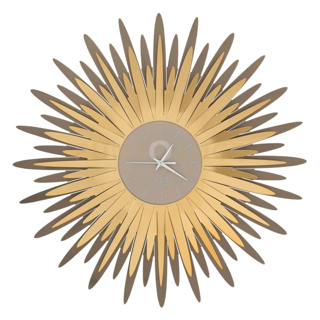 orologio da parete a forma di ampia raggiera sting Bronzo e oro trasparente in Ferro 60cmdidiametro