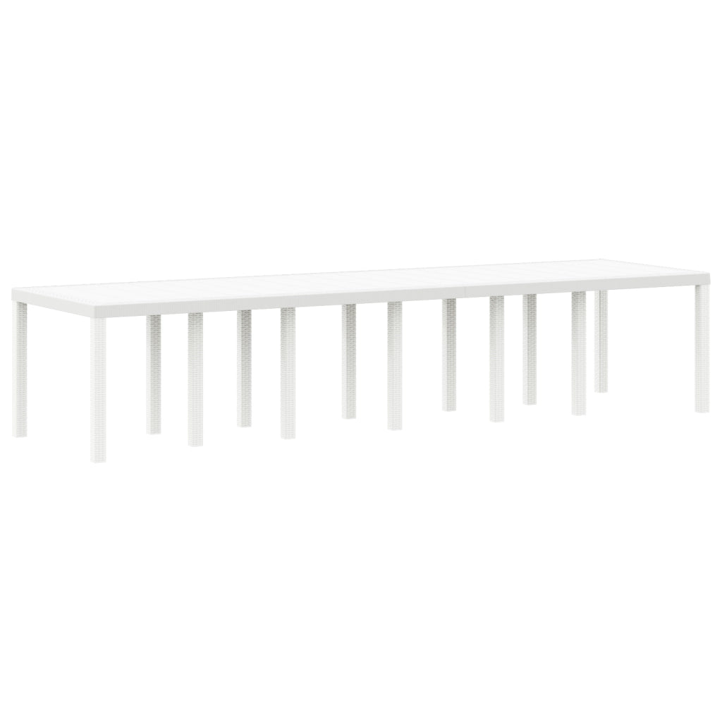 Set da Pranzo Giardino  13 Pezzi con Cuscini Polyrattan Bianco