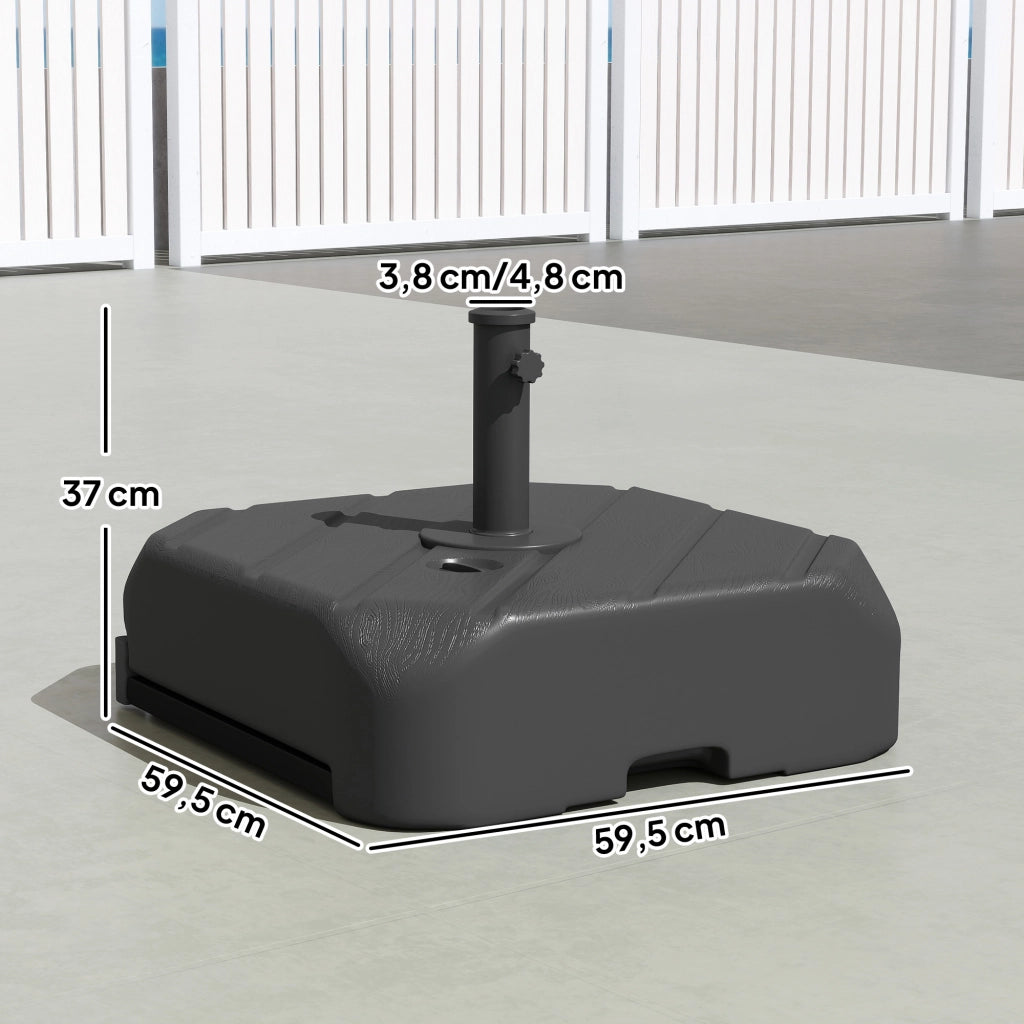 Base per Ombrellone con Ruote e Manico Telescopico ¨C Xylo ¨C Riempibile Sabbia 72kg o Acqua 45L