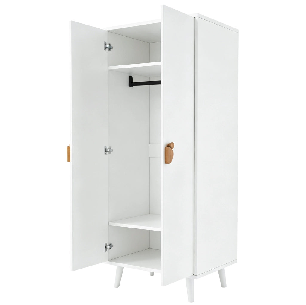 Armadio a 2 ante 70 x 55 x 170 cm in MDF; bianco