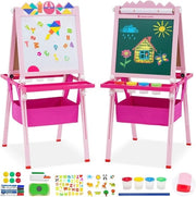 Esello di Legno per Bambini con Rullo di Carta e Funzioni Magnetiche - Pittura e Gioco