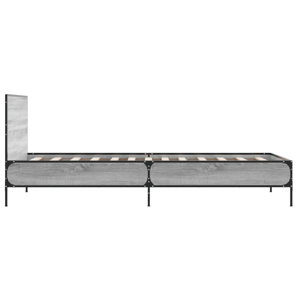 Giroletto Grigio Sonoma 100x200 cm Legno Multistrato e Metallo 845525