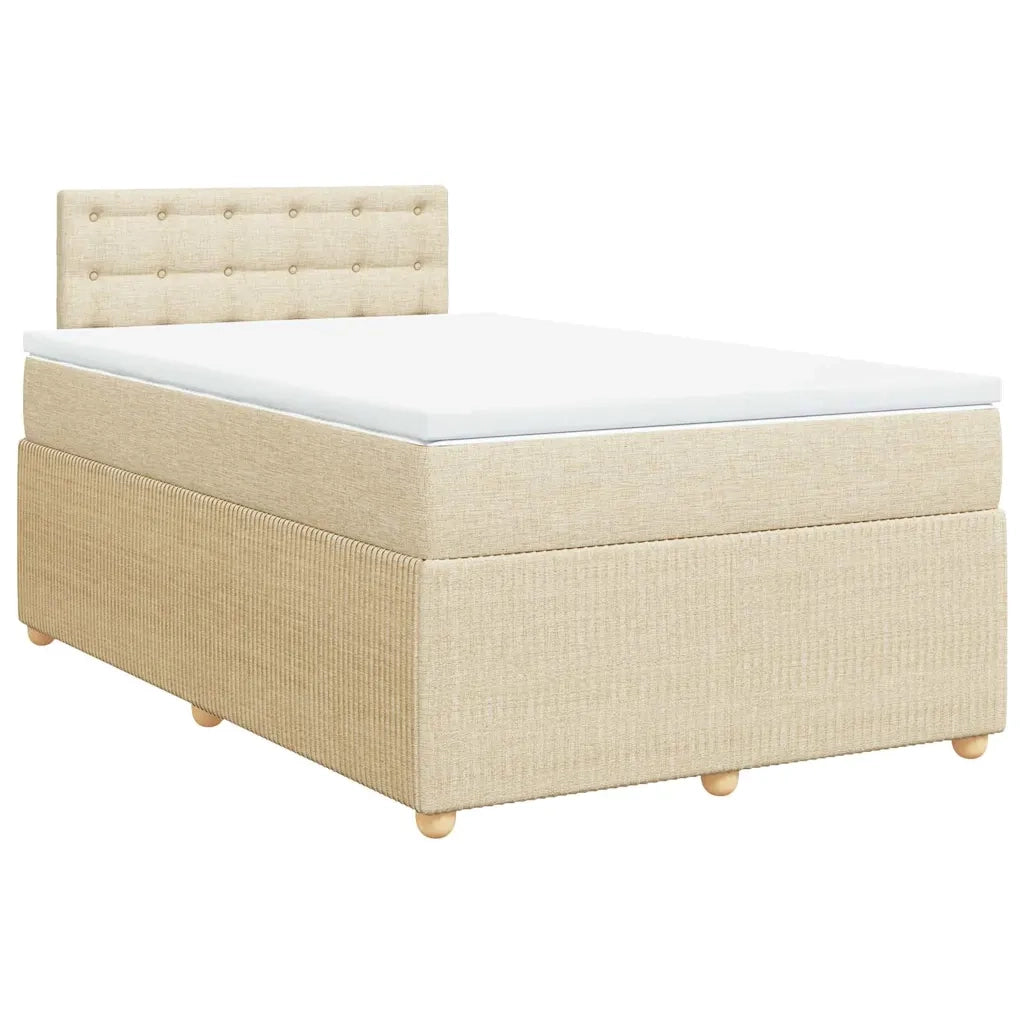 Giroletto a Molle con Materasso Crema 120x200 cm in Tessuto 3289742