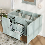 Mobile sottolavabo sospeso ULEVR 78,5 cm con cassetti e vano contenitore, MDF verde