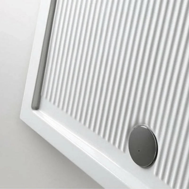 Piatto doccia 80x140 H 6.5 rettangolare in ceramica bianca con antiscivolo Ferdy