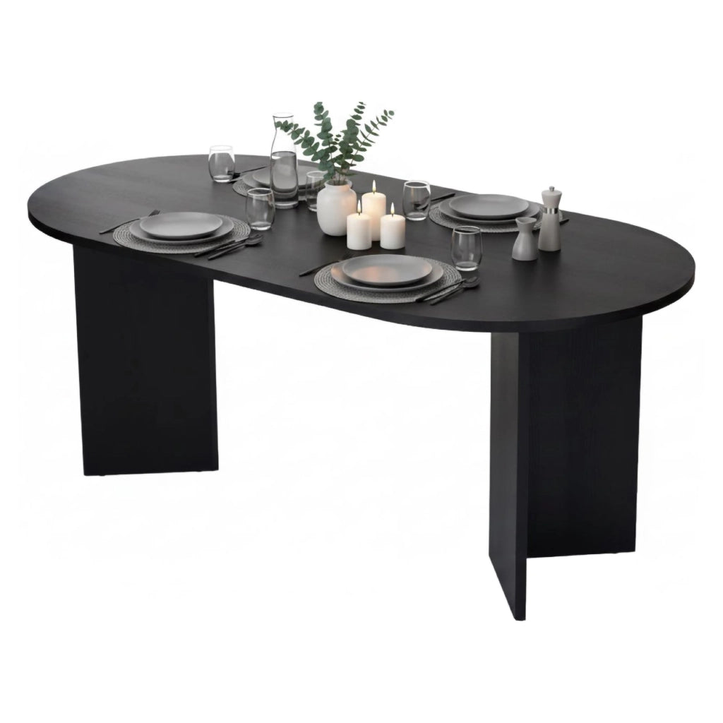 Monterano, Tavolo Fisso 6 Posti, 180x89.5x75h cm Nero