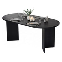 Monterano, Tavolo Fisso 6 Posti, 180x89.5x75h cm Nero