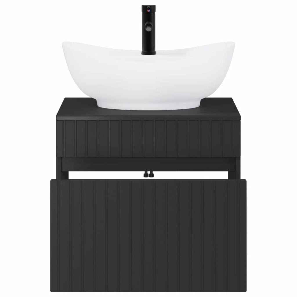 Set di mobili per il bagno Nero Legno ingegnerizzato 3404311