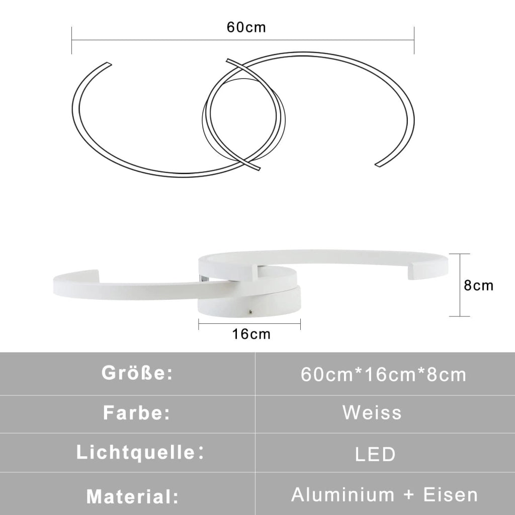 ZMH Lampada da soffitto a sospensione 2 luci corda lunari design 3000K per camera letto ufficio