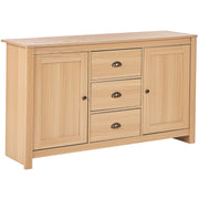 Credenza a 2 ante in truciolare di legno chiaro 2 armadi e 3 cassetti in stile tradizionale