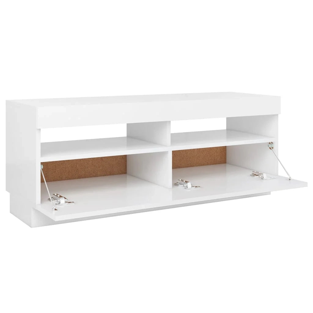 Mobile TV multimediale scaffale TV credenza mobile TV per sala da pranzo soggiorno camera da letto con luci LED 100 x 35 x 40 cm bianco 02_0026507